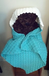 Blue Baby Blanket with Hood