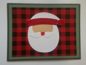 Plaid Santa Cmas Card