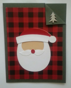 Santa with Tree Cmas Card