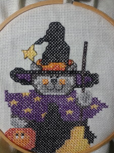 First Cross Stitch-Halloween Cat